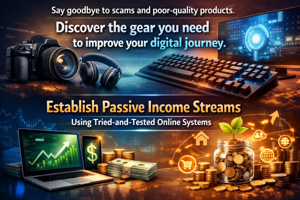 Vector digital skills for passive income infographic with elements showing concept of camera, headphones, keyboard, a laptop with graphs growing, and money icons in line style design to move forward.